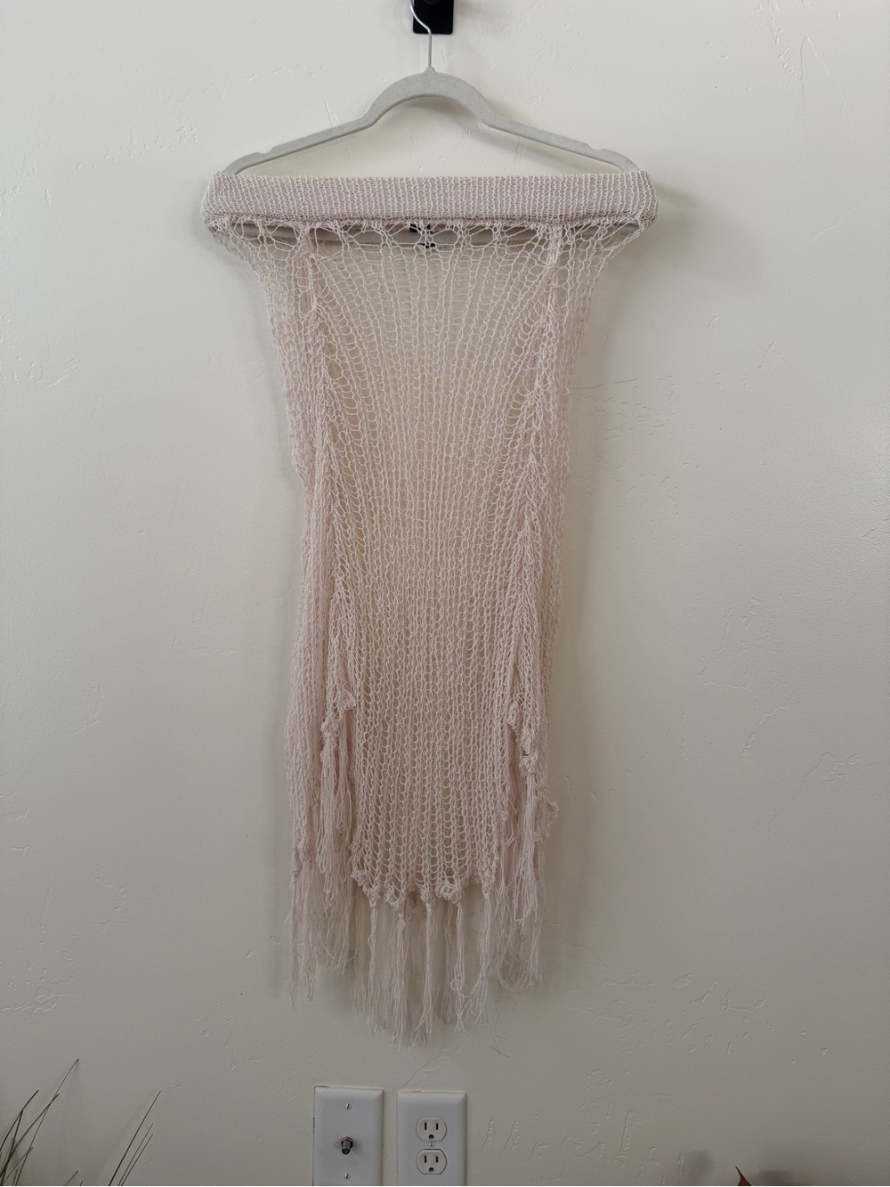 Missguided Blush Pink Asymmetrical Knit Fringe Skirt
